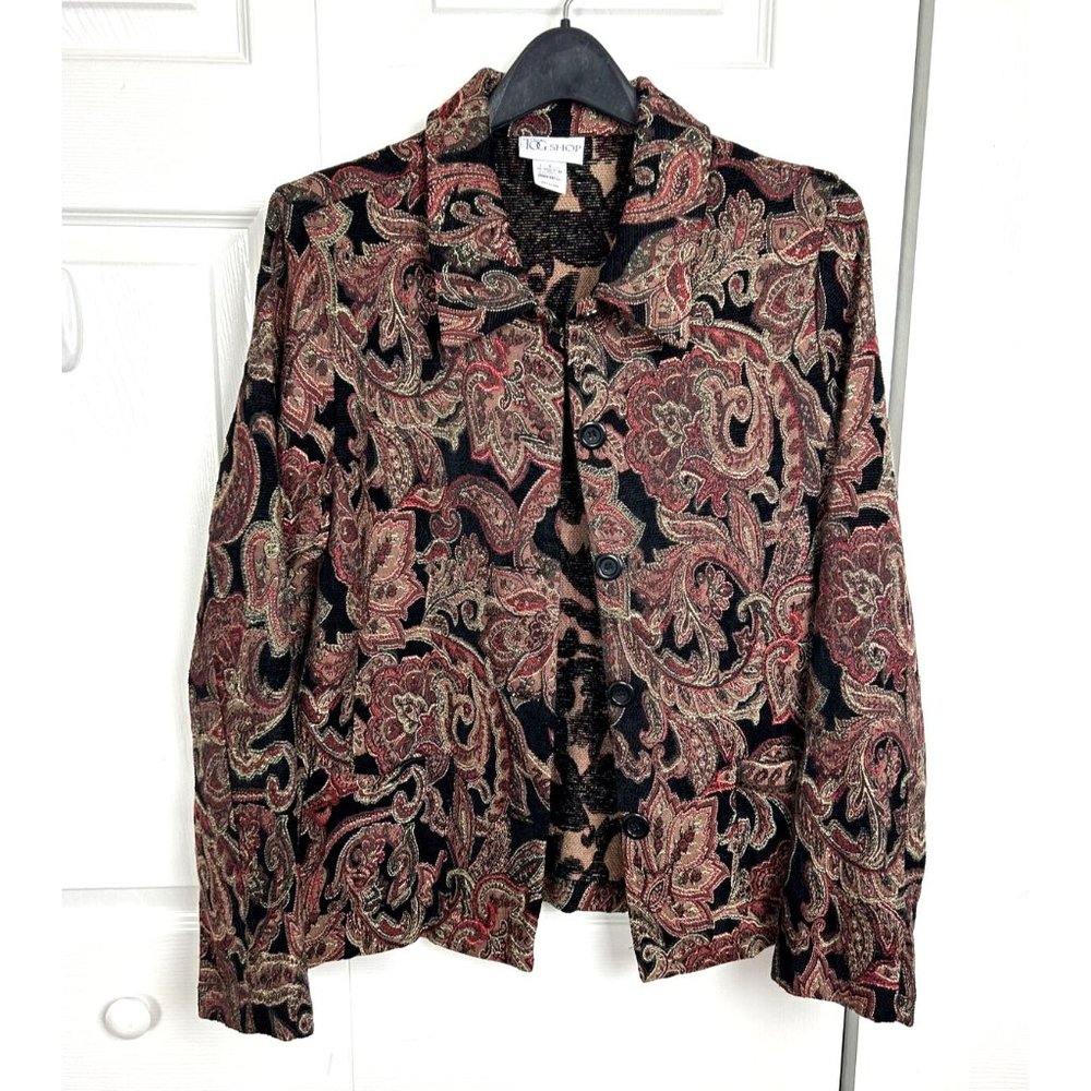 The Tog Shop Button Casual Tapestry Paisley Print Jacket/Blazer Size L USA Made